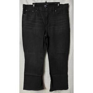 NWT J. Crew High Rise‎ Crop Flare Womens Black Jeans Denim Plus Size 34x25